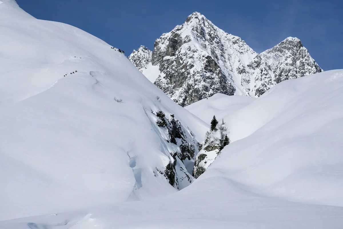 Een oostenrijks skigebied — Tirol Sfeerbeeld van een Oostenrijks skigebied – Tirol